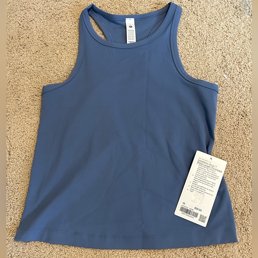 NWT Lululemon Align Waist-Length Racerback in Oasis Blue